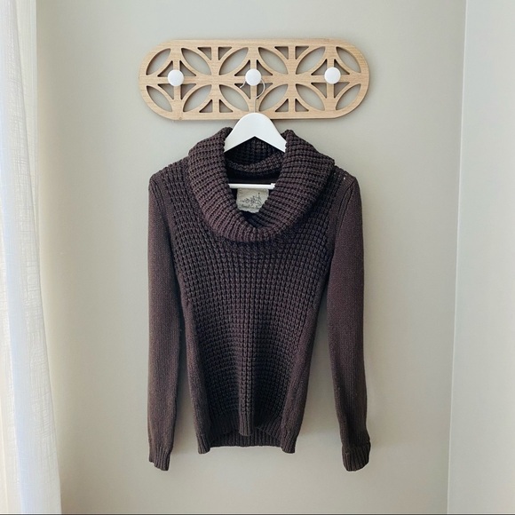 Angel of The North by Anthro. Pullover Knit Sweater Brown Sz Small - Picture 1 of 8